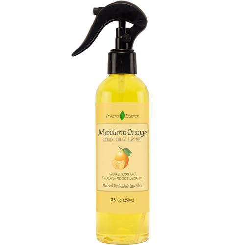 Mandarin Orange Pillow and Room Spray, Natural Aromatic Mist Made with Pure Mandarin Essential Oil, Relax Your Body & Mind, Perfect as a Bathroom Air Freshener Odor Eliminator
