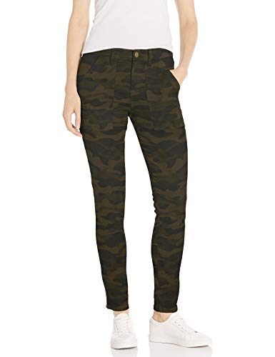 Amazon Brand - Daily Ritual Women s Stretch Twill High-Rise Ankle-Zip Utility Pant, Olive Camo 10