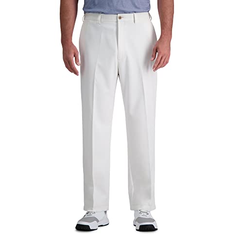 Haggar Men's Cool 18 Pro Classic Fit Flat Front Pant-Regular and Big & Tall Sizes, White, 36W x 29L by Haggar - Used condition - US$25.22