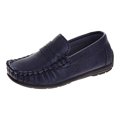 Image of Josmo Boys Moccasin Driving Loafers - Casual Dress Penny Slip On Boat Shoes (Sizes: 5-10 Toddlers / 11-13 Little Kids / 1-5 Big Kids)