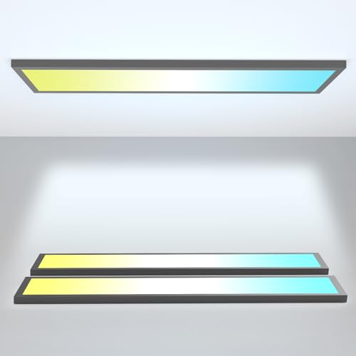 Aikvsxer MC-BP14F-40KDN 2 Pack 4Ft Led Flat Panel Light Surface Mount - Black 4400Lm 40W 120V 3000K/4000K/5000K Brightness 10%-100% By Triac Dimmer 4Ft Led Light Fixtures cover