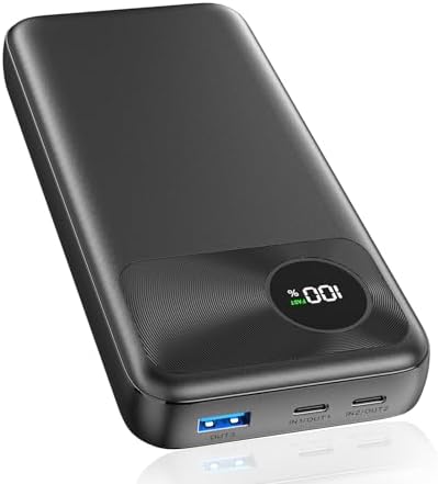 Accessoires téléphone portable 3 Batterie Externe 20000mAh – A ADDTOP 22,5W Power Bank 2 USB C Entrée&Sortie, 1 USB A Sortie pour iPhone 16 15 14 13 12 11 Android Téléphone Tablettes, Chargeur Portable Charge Rapide avec LED Digital