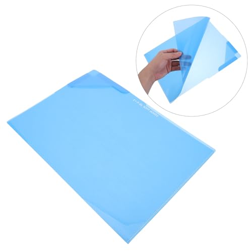 Homoyoyo 24pcs L-Shaped Plastic File Folder with Sturdy Edge Protection and Waterproof Material, Blue Document Protector for A4 Papers, Corner-Lock Design for Office and Study Organization - Image 8