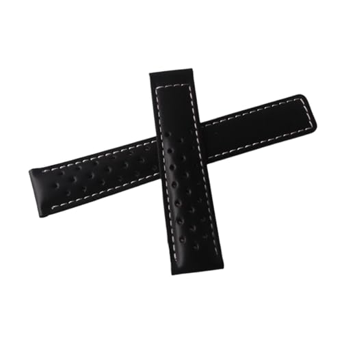 Correa de cuero para reloj de pulsera de hombre el regalo ideal con cierre de acero negro