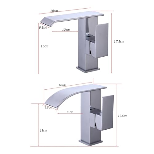 Robinet de bain cascade avec pommeau de douche chrome - 5