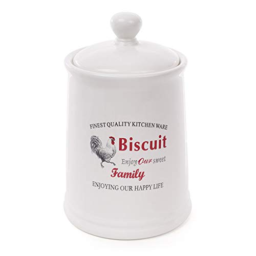 Kitchenware Family White Ceramic Jar with Lid 592 oz Food Storage Jar Ceramic Canister