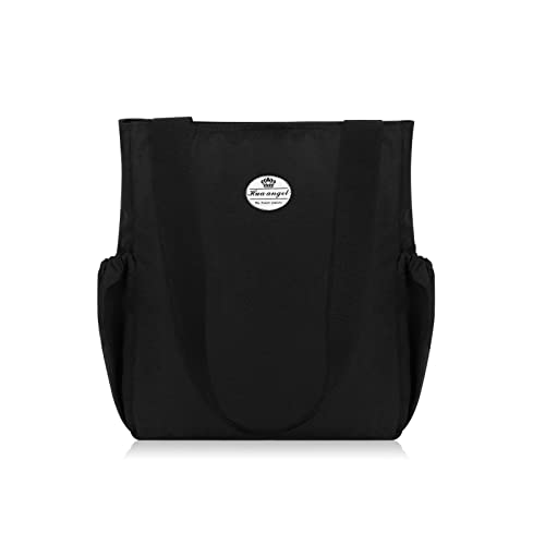 HUA ANGEL Floral Tote Bag - Casual Shoulder Bag Daily Tote Bag with Zipper Gym Travel Shopping Work Handbag for Women