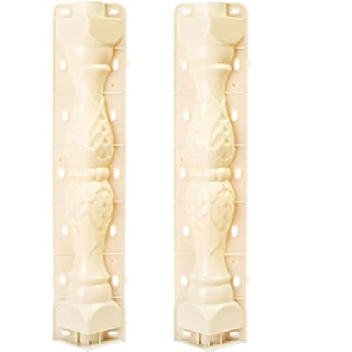 2 Pcs 27.6 inch Balustrades Molds Plastic Mould Garden DIY Casting Cement Plaster Concrete（Pattern 2）