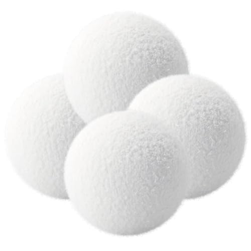 JRQHF Absorber Balls of Scum for Spas Hot Tub, Reusable 3 Inch Hot Tub Absorber Ball of Scum, Washable Hot Tub Oil Spa Absorber Ball of Scum, Spa Sponge Balls for Scum Removal,White, 4 Pack