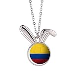 コロンビア国旗サッカーワールドカップ かわいいうさぎネックレスアクセサリー記念品