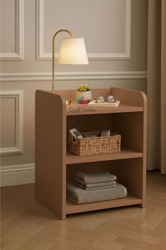 Image of CraftOnline Living Room Nightstand, Decorative End Table for Living Room Bedroom, Bedside Table (Brown)