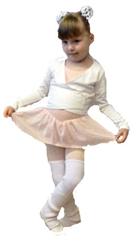 Bloch Kinder Ballettkleid aus Baumwolle, kurzärmelig, mit Voile-Rock, Rosa, 128