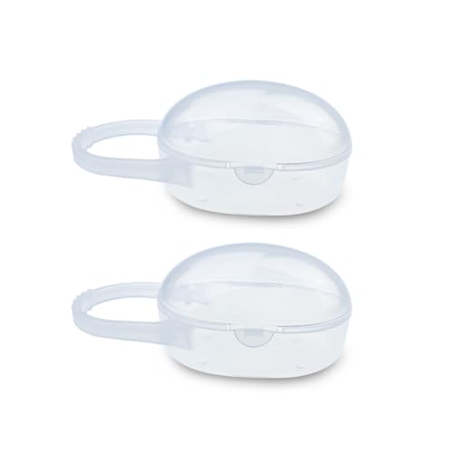 Image of AKOAK Pacifier Box, Travel Universal Pacifier Box with Handle, is Very Useful for Mothers - A Great BPA-Free Tool for Storing Pacifiers, Pack of 2 (White)