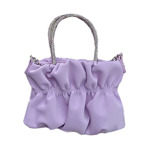 Sac à bandoulière plissé violet pour femme tendance d'été petit sac carré nuage