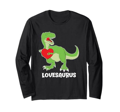 Dinosaure romantique drôle Lovesaurus Saint-Valentin Manche Longue
