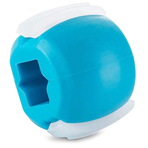 Jawline Exerciser - Double Chin Exerciser for Face Slimmer, Look Younger and Healthier - Facial Exercise Ball to Face Lift Chisel Chin Slimming & Neck Muscle (Blue)