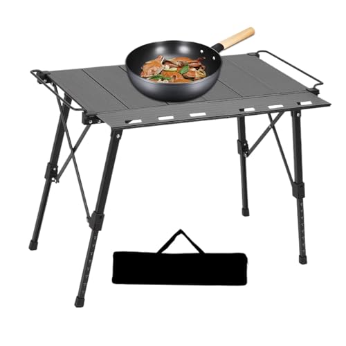 Mesa de camping plegable, mesa de picnic plegable, ligera, compacta, portátil, mesa estable para actividades al aire libre, camping, barbacoa, jardín, pícnic, viajes