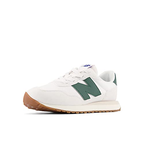 Image of New Balance Kids 237 Bungee Sneaker, Nimbus Cloud /Nightwatch Green, 1 M Little Kid (4-8 Years)