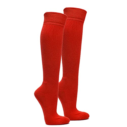 Couver Adult Unisex Knee High Sports Athletic Baseball Softball Hockey Socks, Red, Large #TOP27