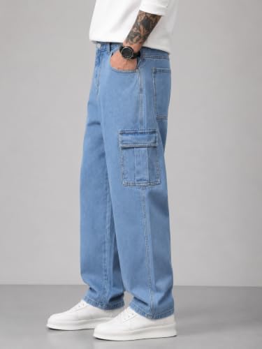 Image of Men's Comfortable Casual Denim Jeans | Men's Solid Straight Fit Jeans | Mid Rise Denim Pants | Regular Fit Stretchable Jeans