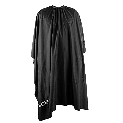 ECENCE Capa Peluquería Profesional Negro, 150x120cm, Capa de Barbero para mujeres, hombres y niños, capa para cortar el pelo, impermeable