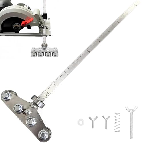 Circular Saw Guide Rail, 24in Positioning Calipers for Circular Saw, Stainless Steel Rip Cut Circular Saw Guide, Adjustable Guide Rail for Woodworking Positioning Cutting