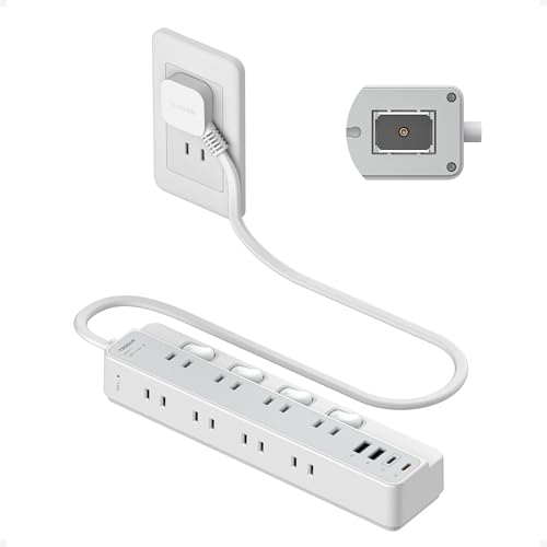 TESSAN 電源タップ マグネット 延長コード 0.5m 薄型プラグ PD 20W たこあし コンセント usb付き テーブルタップ 8個AC口 2個Type-Cと2個Type-Aポート タコ足配線 隙間 蛸足コンセント 磁石 分岐 4つ個別スイッチと4つ常時通電付き 省エネ ほこりシャッター 雷ガード 壁掛け/卓上に グレー