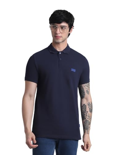 Image of Jack&Jones Men's Cotton Logo Print Slim Fit Polo