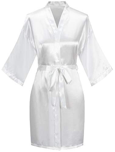 sunshinemall Women's Satin Kimono Robes with Rhinestones Bride Bridesmaid Short Getting Ready Wedding Dressing Gown2