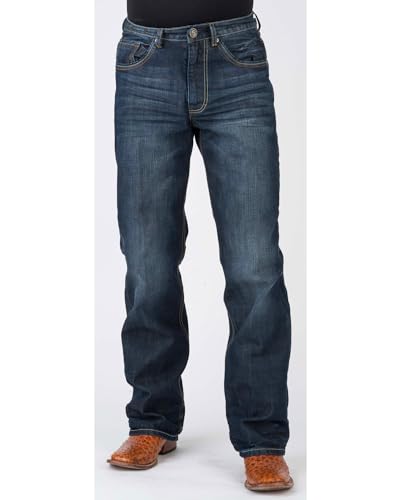 Stetson Men's Modern Fit Bootcut Jeans Blue 33W x 32L3