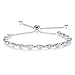 Diamond Treats Silber Armband mit Diamant-geschliffenen Perlen. Armband für Damen Frauen Mädchen aus 925 Sterling Silber. Der perfekte Silber Schmuck für Damen in Form Einer Armkette.
