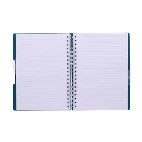 Image of HQ Navneet Five Subject Spiral Wiro Binding Office Notebook for Personal and Office Use | B5 Size - 25 cm x 17 cm | Blue | 300 Pages