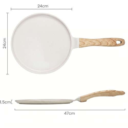 JEETEE Crepe Pfanne 24 cm, Pancake Pfanne für Induktion, Beige – Ansicht 2