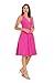 Dress the Population Womens Catalina Solid Sleeveless Fit & Flare Midi Dress, Bright Fuchsia, Medium US
