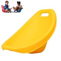 Kids Floor Chair with Back Support, Stackable Autism Sensory Balance Nursery Rocking Chair, Portable Reading Chair for Indoor And Outdoor, Wiggle Plastic Scoop Rocker Chair for Children(Yellow,1PCS)