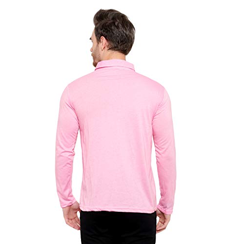 Image of Men's Cotton Blend Full Sleeve Zip Neck Polo T-Shirt (Pack of 1)