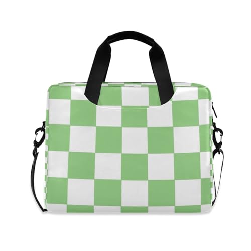 Funda para portátil 15.6 pulgadas con asa y correa verde y blanco miniatura 1