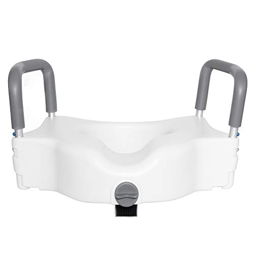 Vaunn Medical Elevated Raised Toilet Seat & Commode Booster Seat Riser with Removable