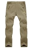 [KEFITEVD] 防寒パンツ メンズ 裏起毛 カーゴパンツ 冬用 作業着 ズボン 暖かい 釣りパンツ 透湿 登山 キャンプ マウンテンパンツ スキーウェア カーキ JP XL