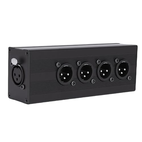 Répartiteur XLR 1x4 femelle vers mâle avec boîtier aluminium pour sonorisation