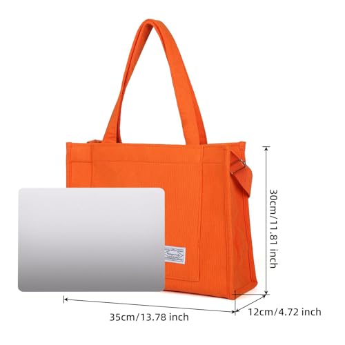 Image of Valleycomfy Corduroy Tote Bag for Women Travel Crossbody Bag | Purse Women Shoulder Bags Work Handbags Everyday Hobo Bag