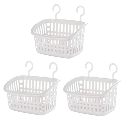 Stocomodi 3 PIEZAS Cesta de ducha sin taladrar para soporte de champú y acondicionador, cesta de plástico para organizador de baño y cocina, color blanco Cover