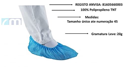 Sapatilha Prope Tnt Descartável Azul Anvisa Proteção Casa Industria Saúde - 100un