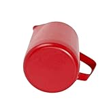 Cabilock Batidora Espumadora Leche Jarra De Espuma De Leche 400ml Taza De Acero Inoxidable Roja Ligera y Portátil