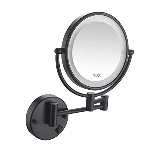 Miroir de maquillage mural grossissant 10X noir contre les reflets flous - 2