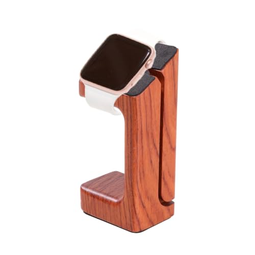 Soporte de carga de madera para reloj inteligente con base elegante de bambú natural 3