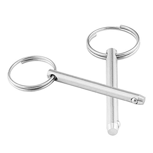 Set di 2 Perni a sgancio rapido in acciaio inox Cerniera acciaio barche accessori perno di bloccaggio Diametro 5 mm, accessori per barche con anello di chiusura a sfera
