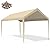 Mergrim 10' x 20' Carport Canopy Replacement Cover with Ball Bungees, 180g Heavy Duty Tarp for Most 10'x20' Carport Frame, Top Cover Only, Frame is not Included, Beige