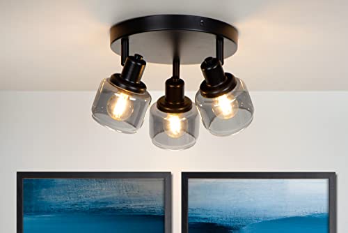LUCIDE Bjorn - Ceiling Spotlight - diameter 38 cm - 3xE14 - Black - Image 3