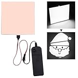 NWpangu Electroluminescent EL Panel Light, DIY EL Light Cuttable Paper for Decoration/Cosplay/Funny Birthday Parties/Horror Theme Parties/Pumpkinhead, White (10cmx10cm)